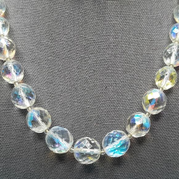 Vintage Fire Polished Graduated Bead Glass Necklace, 30 Inches - Picture 2 of 12